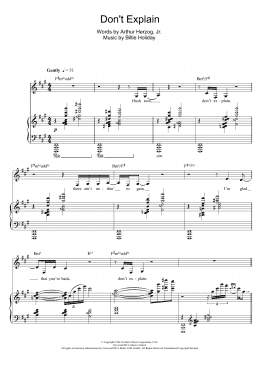 page one of Don't Explain (Piano, Vocal & Guitar Chords)