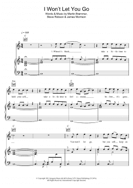 page one of I Won't Let You Go (Piano, Vocal & Guitar Chords)