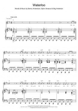 page one of Waterloo (Piano, Vocal & Guitar Chords)