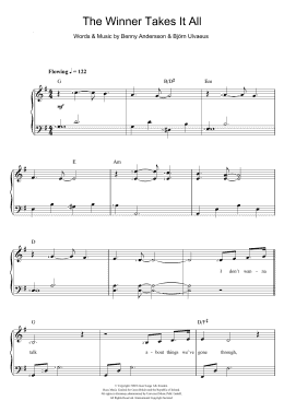page one of The Winner Takes It All (Piano & Vocal)
