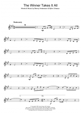 page one of The Winner Takes It All (Clarinet Solo)