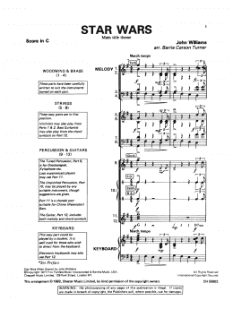 page one of Star Wars (Main Theme) (Classroom Band Pack)