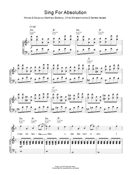 page one of Sing For Absolution (Piano, Vocal & Guitar Chords)