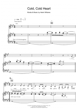 page one of Cold, Cold Heart (Piano, Vocal & Guitar Chords)