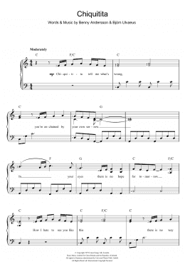 page one of Chiquitita (Easy Piano)