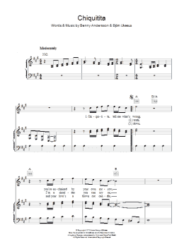 page one of Chiquitita (Piano, Vocal & Guitar Chords)
