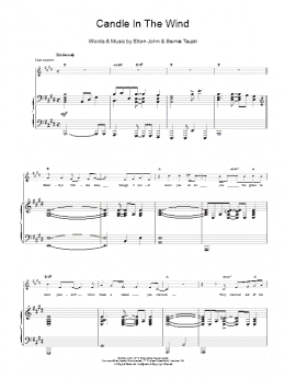 page one of Candle In The Wind (Piano, Vocal & Guitar Chords)