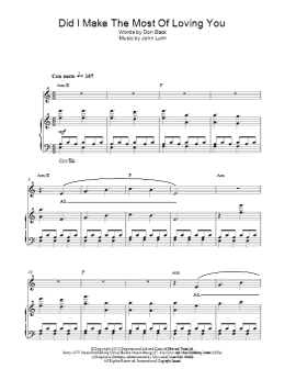 page one of Did I Make The Most Of Loving You (Piano Solo)