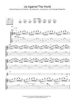 page one of Us Against The World (Guitar Tab)