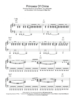 page one of Princess Of China (Piano, Vocal & Guitar Chords)
