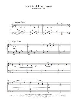 page one of Love And The Hunter (Piano Solo)