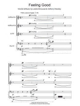 page one of Feeling Good (SSA Choir)