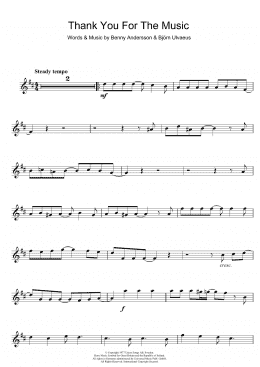 page one of Thank You For The Music (Alto Sax Solo)