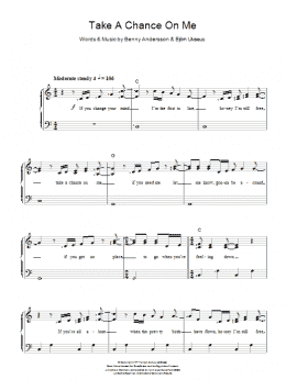 page one of Take A Chance On Me (abridged) (Piano & Vocal)