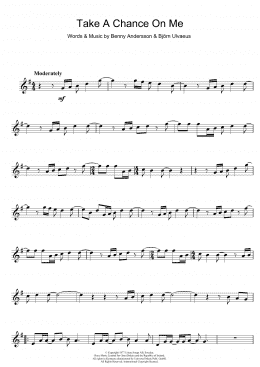 page one of Take A Chance On Me (Alto Sax Solo)