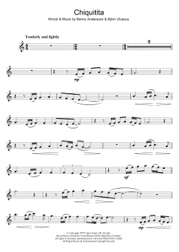 page one of Chiquitita (Clarinet Solo)
