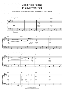 page one of Can't Help Falling In Love (Piano & Vocal)