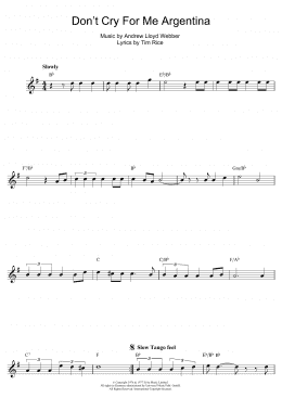 page one of Don't Cry For Me Argentina (from Evita) (Alto Sax Solo)