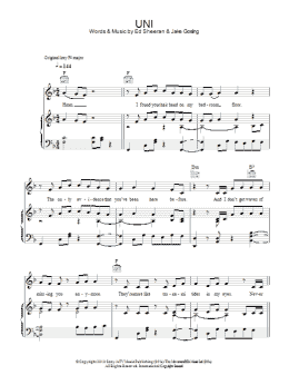 page one of U.N.I (Piano, Vocal & Guitar Chords)