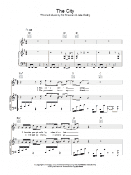 page one of The City (Piano, Vocal & Guitar Chords)