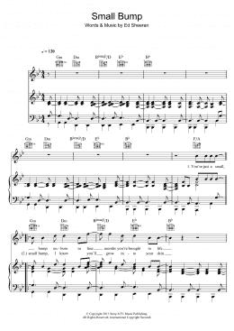 page one of Small Bump (Piano, Vocal & Guitar Chords)