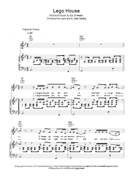 page one of Lego House (Piano, Vocal & Guitar Chords (Right-Hand Melody))