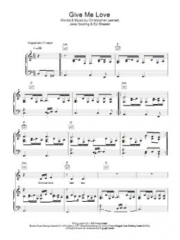 page one of Give Me Love (Piano, Vocal & Guitar Chords)