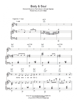 page one of Body And Soul (Piano, Vocal & Guitar Chords)