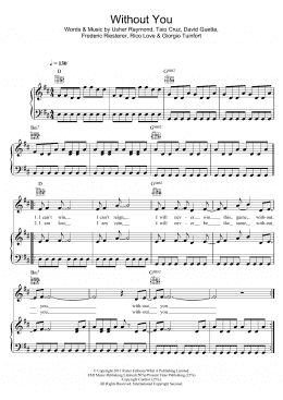 page one of Without You (featuring Usher) (Piano, Vocal & Guitar Chords)