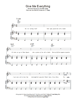 page one of Give Me Everything (Tonight) (Piano, Vocal & Guitar Chords)