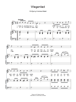 page one of Wiegenlied (Cradle Song) K.350 (Piano & Vocal)