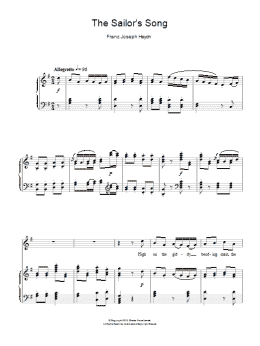 page one of The Sailor's Song (From 12 Canzonettas) (Piano & Vocal)