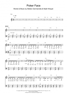 page one of Poker Face (Drums)