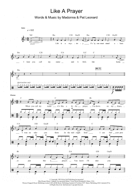 page one of Like A Prayer (Drums)