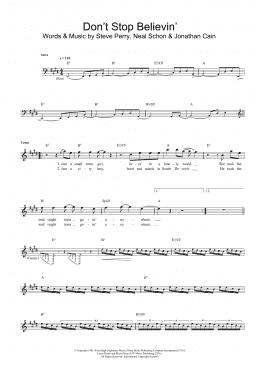 page one of Don't Stop Believin' (Drums)