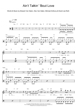 page one of Ain't Talkin' 'Bout Love (Drums)
