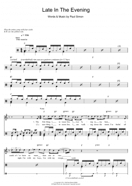 page one of Late In The Evening (Drums)