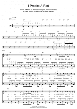 page one of I Predict A Riot (Drums)