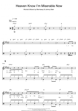 page one of Heaven Knows I'm Miserable Now (Drums)