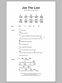 page one of Joe The Lion (Guitar Chords/Lyrics)
