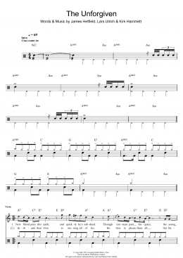 page one of The Unforgiven (Drums)