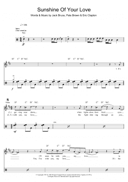 page one of Sunshine Of Your Love (Drums)