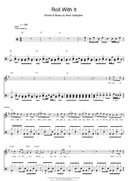 page one of Roll With It (Drums)