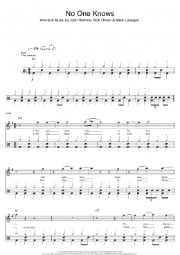 page one of No One Knows (Drums)
