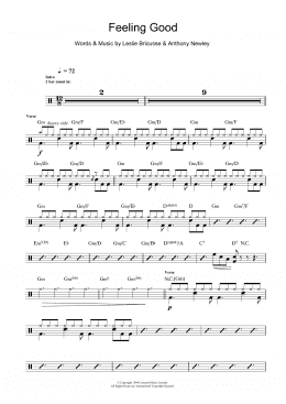 page one of Feeling Good (Drums)