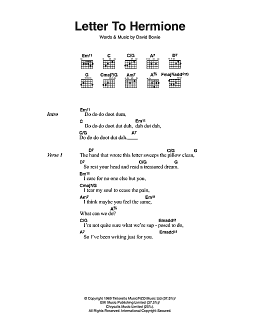 page one of Letter To Hermione (Guitar Chords/Lyrics)