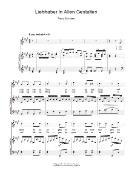 page one of Liebhaber In Allen Gestalten (Piano & Vocal)