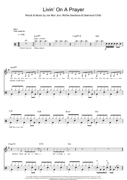 page one of Livin' On A Prayer (Drums)