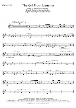 page one of The Girl From Ipanema (Garota De Ipanema) (Clarinet Solo)