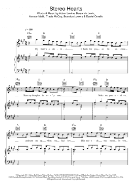 page one of Stereo Hearts (feat. Adam Levine) (Piano, Vocal & Guitar Chords)